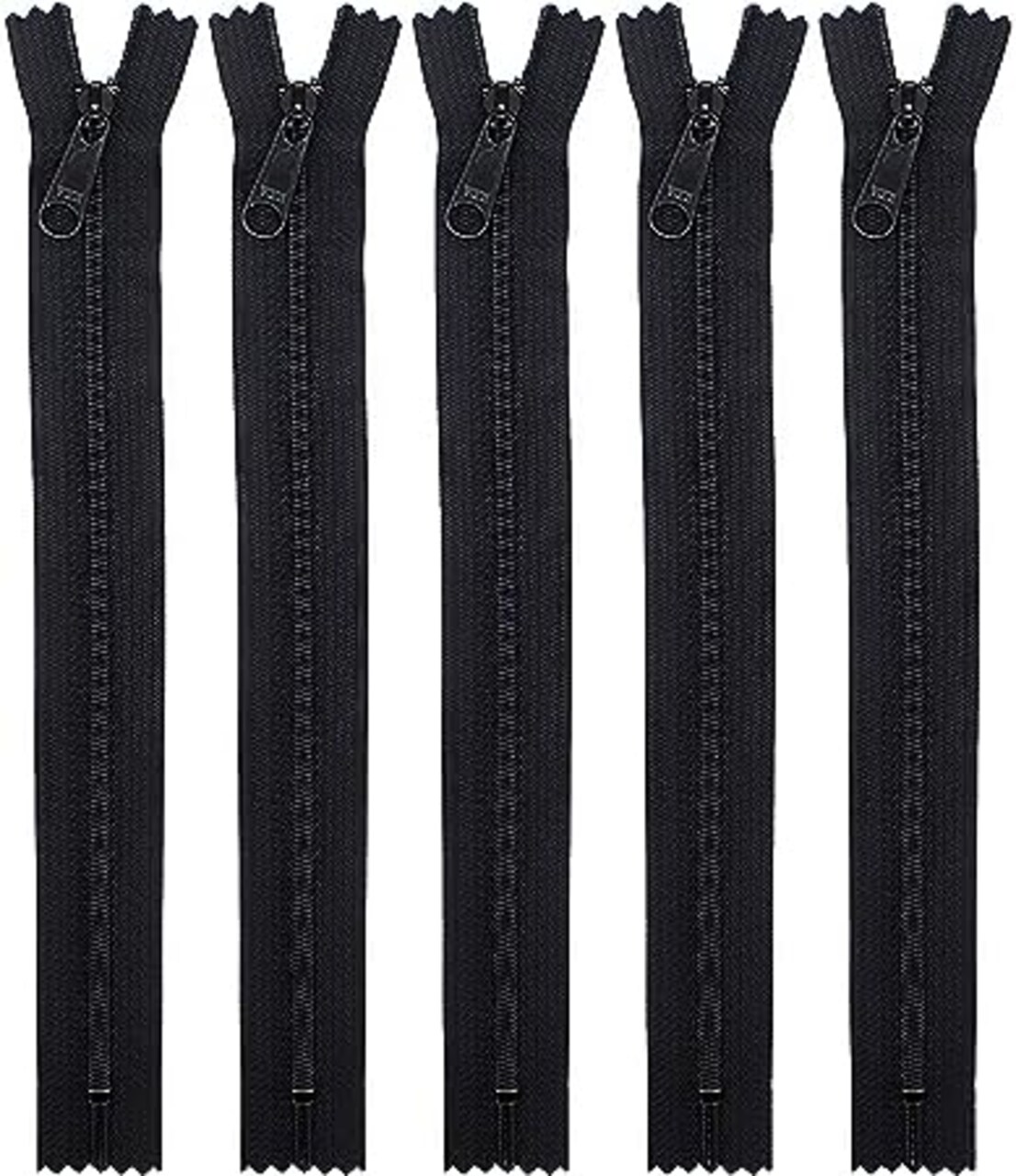 YKK Black #4.5 Handbag – Extra-Long Pull Zipper (5 Zippers Per Pack) (7" Inches)